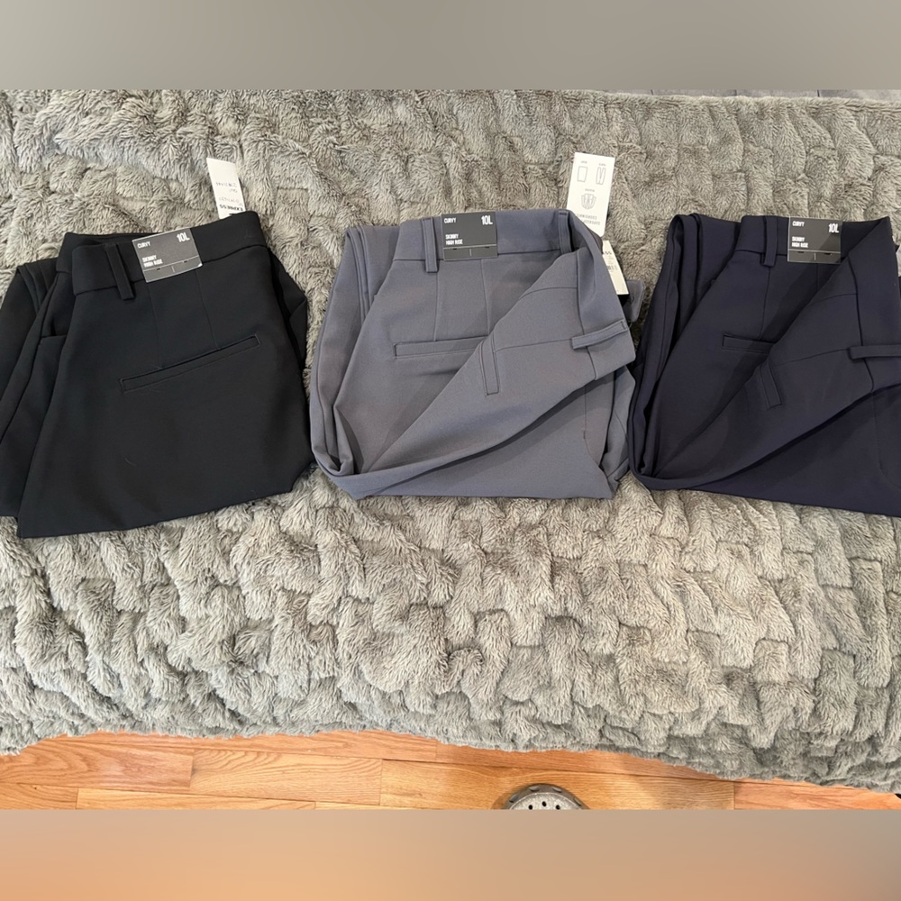 Set of 3 Express High Waisted Curvy Skinny Pants size 10 Long